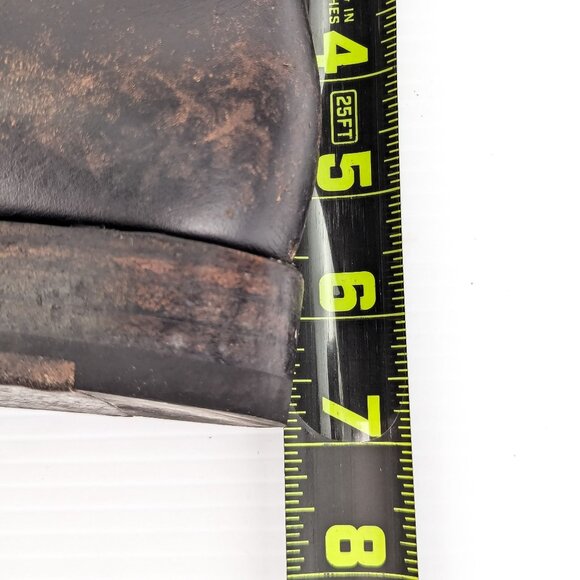 Frye Women Veronica Inside Zip Moto Biker Distress Brown Leather Boots sz 7 - Picture 7 of 7